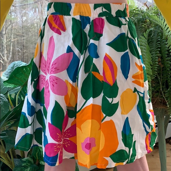 Crazy 8 Mini Skirt, Floral Skirt, Bold Flowers Skirt, Colorful Skirt - Picture 5 of 8